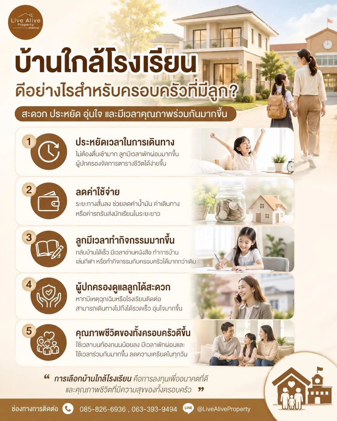 บ้านใกล้โรงเรียนดีอย่างไรสำหรับครอบครัวที่มีลูก?