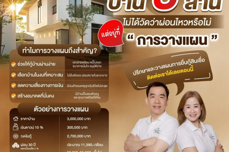 บ้าน 3 ล้าน ไม่ได้วัดว่าผ่อนไหวหรือไม่ แต่ขึ้นอยู่กับ “การวางแผน”