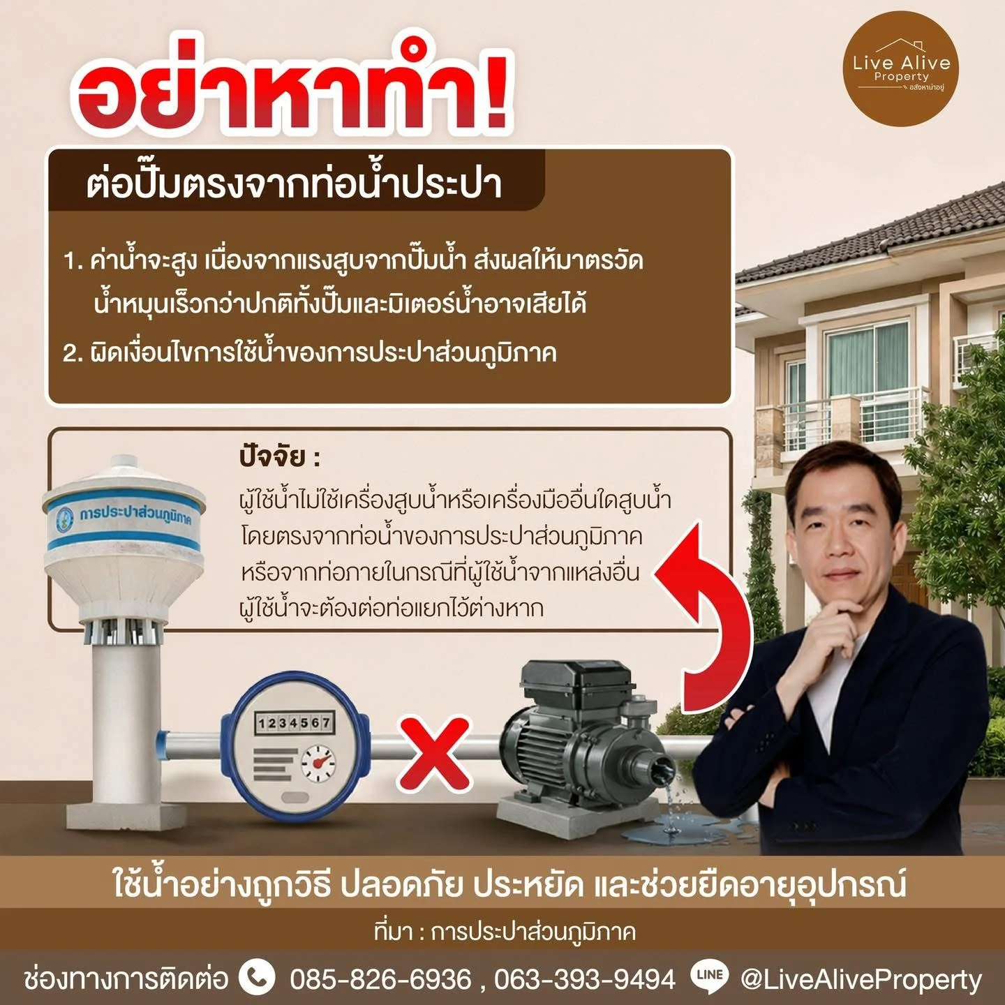 💧 อย่าต่อปั๊มน้ำตรงจากท่อน้ำประปา! เรื่องเล็กที่อาจสร้างปัญหาใหญ่กว่าที่คิด