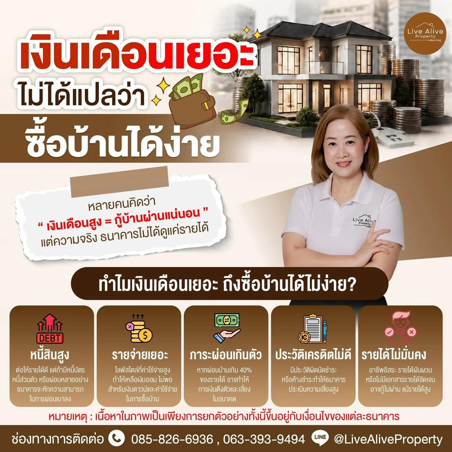 เงินเดือนเยอะ ไม่ได้แปลว่าจะซื้อบ้านได้ง่ายเสมอไป