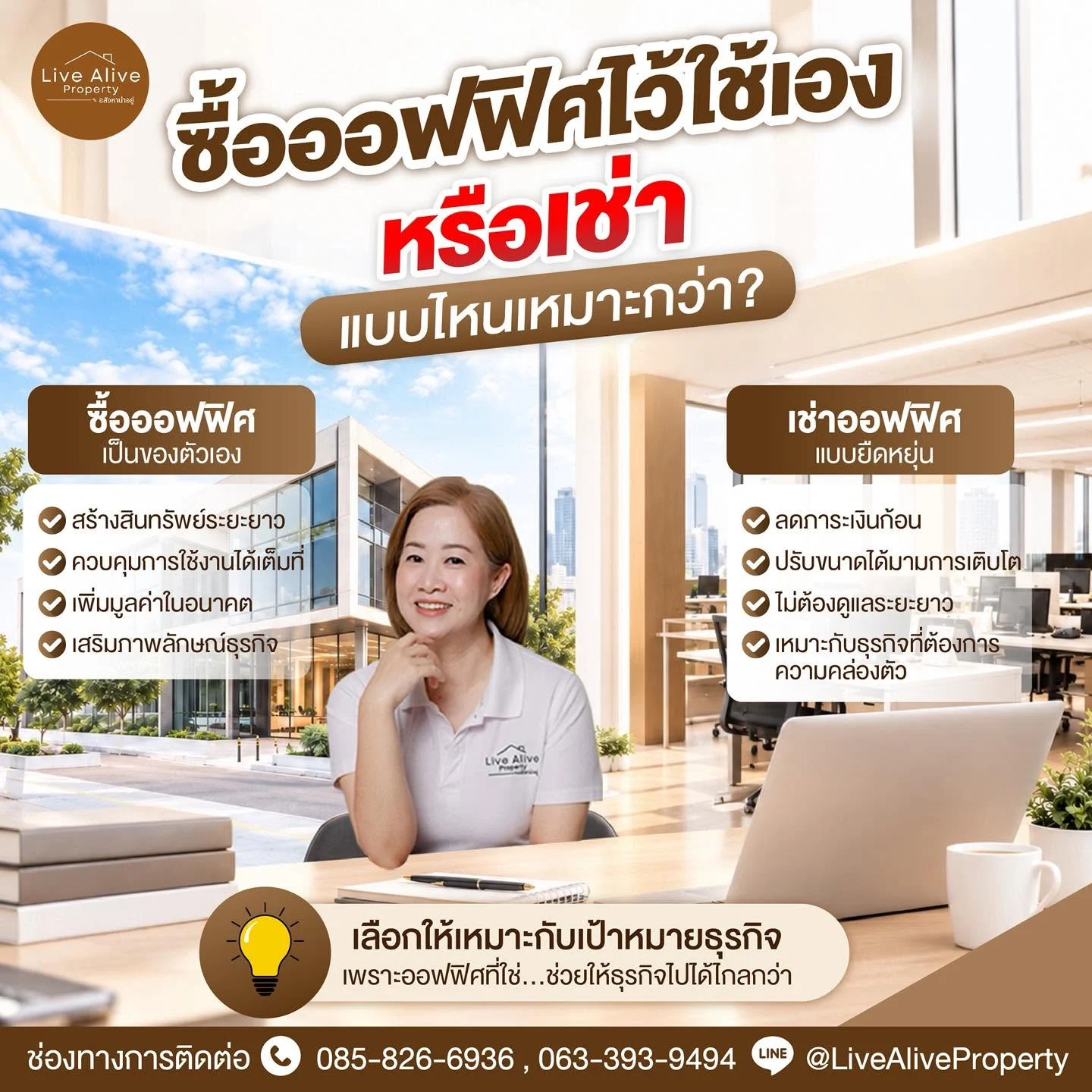 ซื้อออฟฟิศไว้ใช้เอง VS เช่าออฟฟิศแบบยืดหยุ่น แบบไหนเหมาะกับธุรกิจของคุณ?